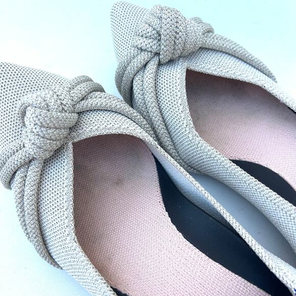 Rothy’s The Knot Point II Flats Pointed Toe Diamond Metallic Size 8 Bridal - Picture 7 of 12